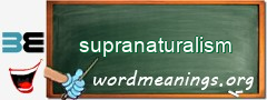 WordMeaning blackboard for supranaturalism